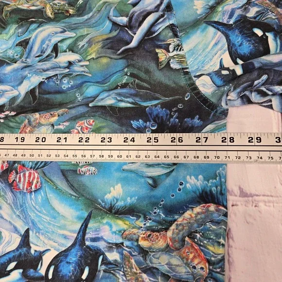 High Seas Trading‎ Co. Ocean Life Dolphin Turtle Orca Fish Hawaiian Shirt XXXL - Picture 6 of 8